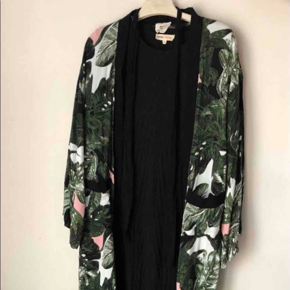 Leaf print Kimono